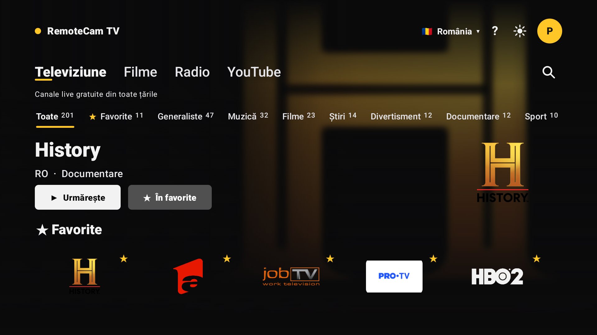 Remte TV pe televizor: canale live